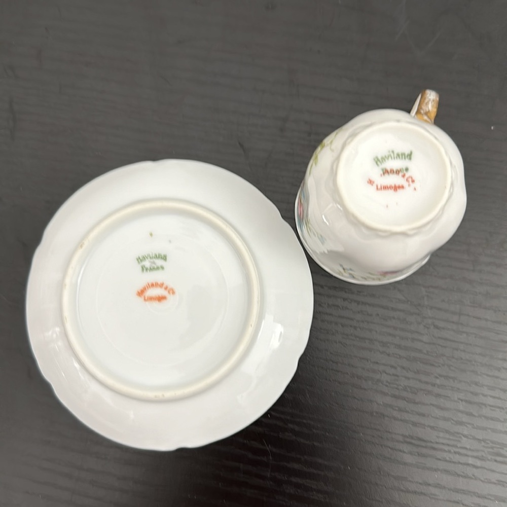 Haviland & Co. Limoges France Schleiger 663 Demitasse Cup & Saucer Set - Picture 7 of 14